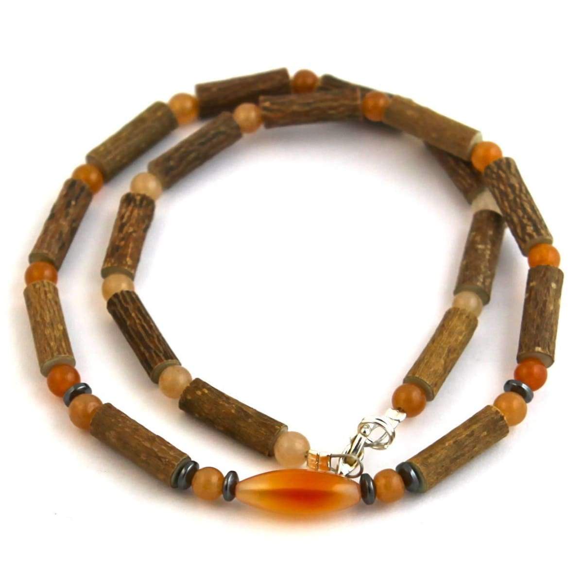 Hazel-Gemstone Orange Aventurine - 16 Necklace - Hazelwood &amp; Gemstone Jewelry