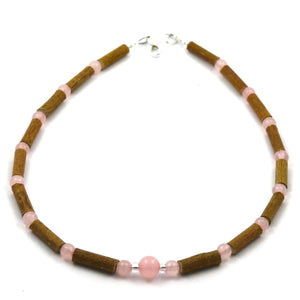 Hazel-Gemstone Rose Quartz - 11 Necklace - Lobster Claw Clasp - Hazelwood & Gemstone Jewelry