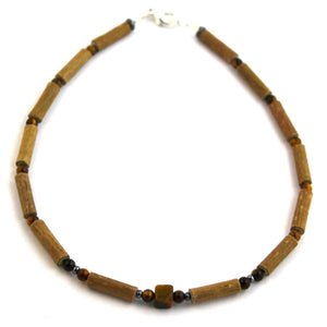 Hazel-Gemstone Tiger Eye - 11 Necklace - Lobster Claw Clasp - Hazelwood & Gemstone Jewelry