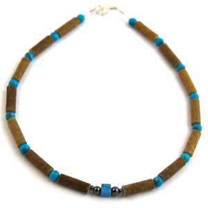 Hazel-Gemstone Turquoise - 11 Necklace - Lobster Claw Clasp - Hazelwood & Gemstone Jewelry