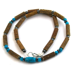 Hazel-Gemstone Turquoise - 16 Necklace - Lobster Claw Clasp - Hazelwood & Gemstone Jewelry