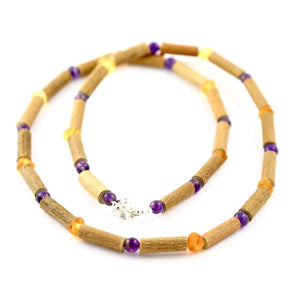 Hazelwood Amber & Amethyst - 16 Necklace - Hazelwood & Gemstone Jewelry