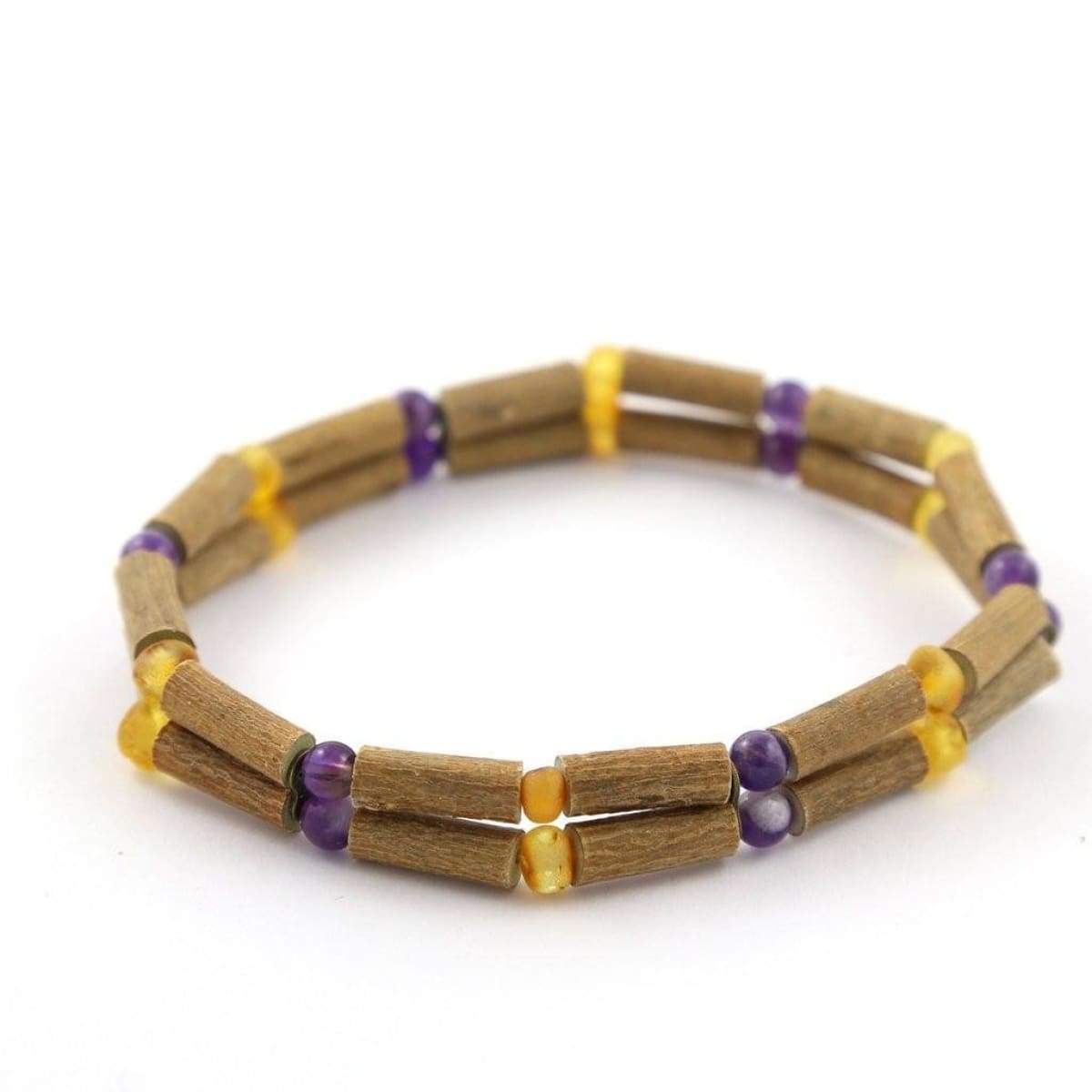 Hazelwood Amber &amp; Amethyst - 7 Double Bracelet - Hazelwood &amp; Gemstone Jewelry