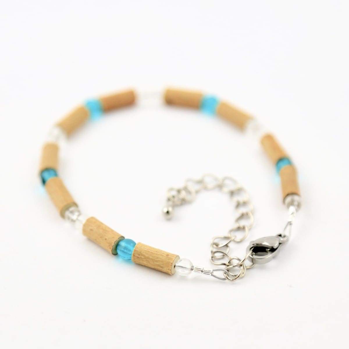 Hazelwood Aqua &amp; Clear - 6-7 Adjustableanklet - Hazelwood Jewelry