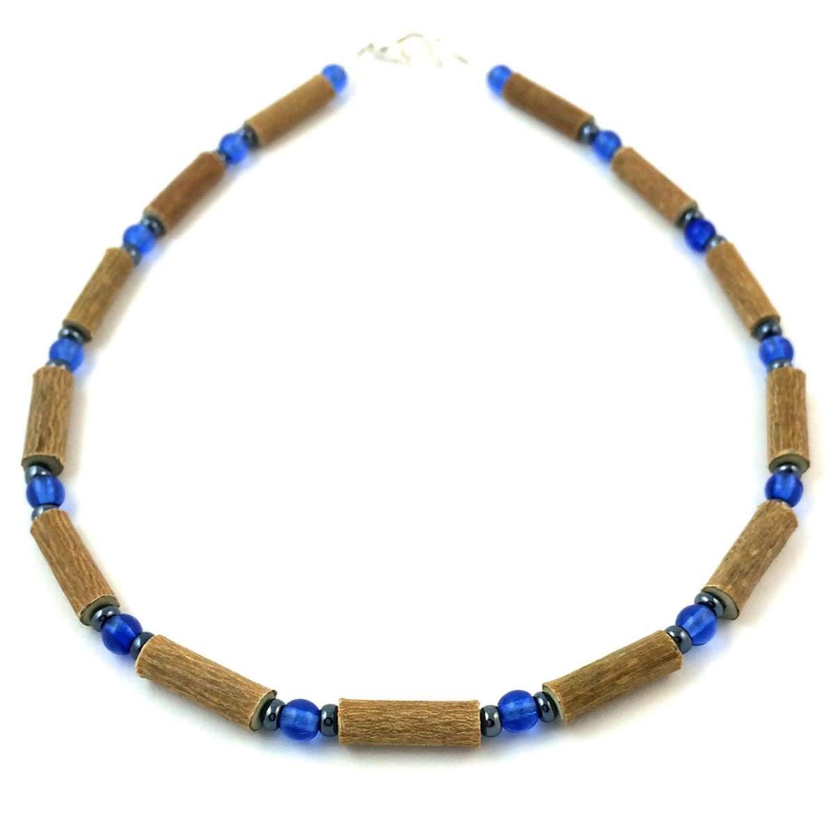 Hazelwood Blue &amp; Hematite - 11 Necklace - Lobster Claw Clasp - Hazelwood Jewelry