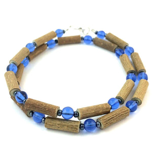 Hazelwood Blue & Hematite - 16 Necklace - Hazelwood Jewelry
