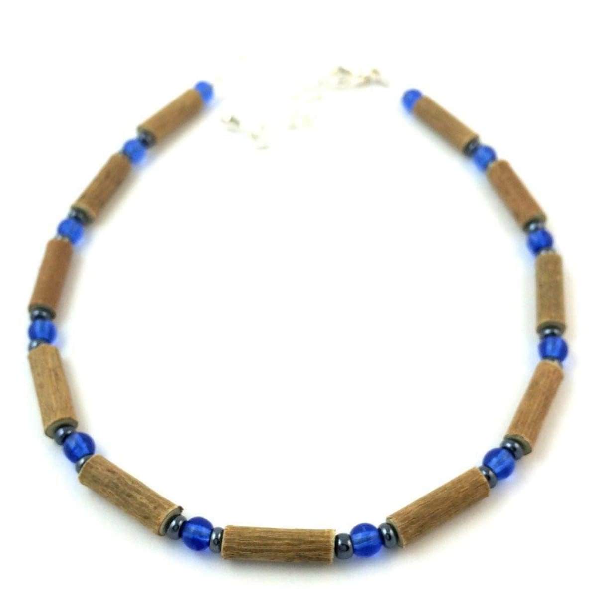 Hazelwood Blue &amp; Hematite - 9.5-10.5 Adjustable Anklet - Hazelwood Jewelry