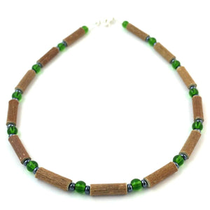 Hazelwood Green & Hematite - 11 Necklace - Lobster Claw Clasp - Hazelwood Jewelry