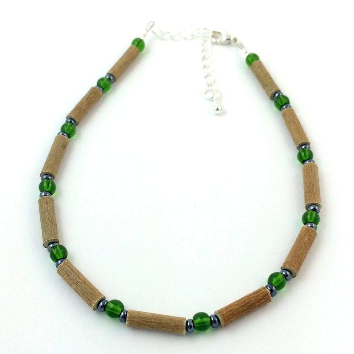 Hazelwood Green &amp; Hematite - 9.5-10.5 Adjustable Anklets - Hazelwood Jewelry