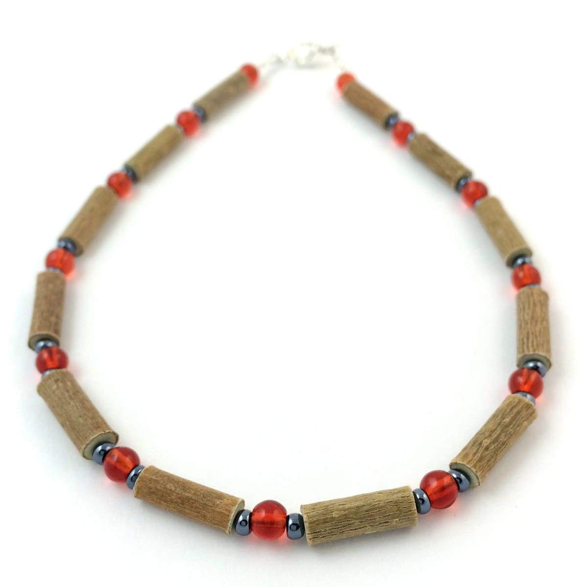 Hazelwood Red &amp; Hematite - 11 Necklace - Lobster Claw Clasp - Hazelwood Jewelry