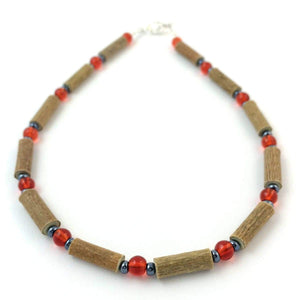 Hazelwood Red & Hematite - 11 Necklace - Lobster Claw Clasp - Hazelwood Jewelry