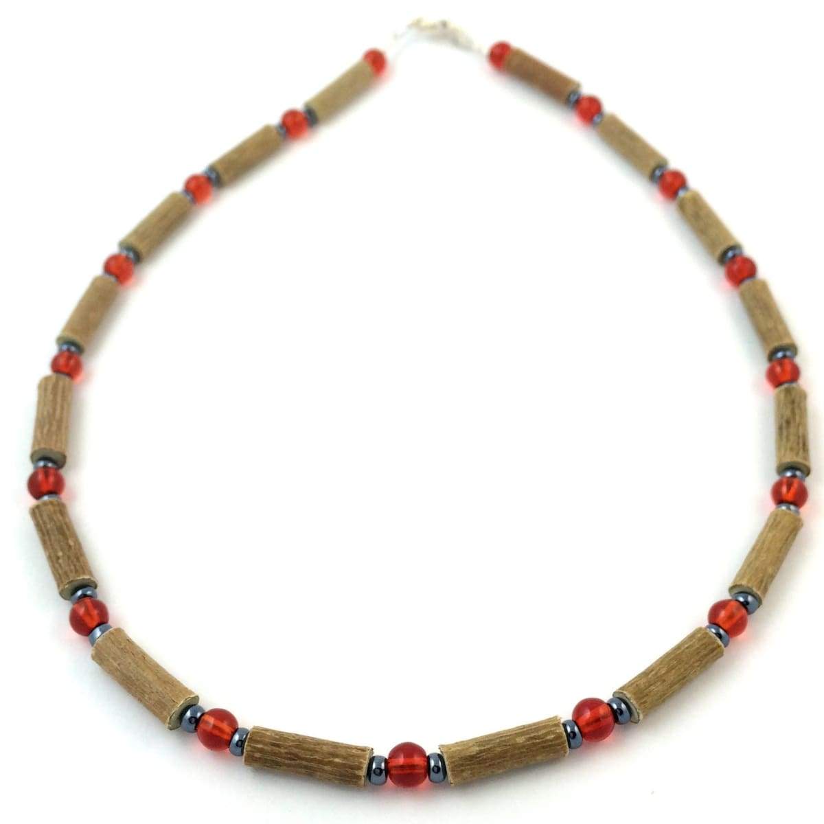 Hazelwood Red &amp; Hematite - 13.5 Necklace - Lobster Claw Clasp - Hazelwood Jewelry
