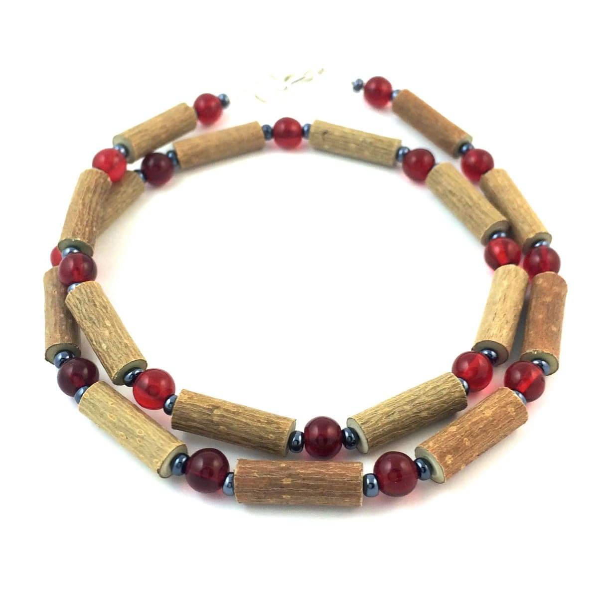 Hazelwood Red &amp; Hematite - 16 Necklace - Hazelwood Jewelry