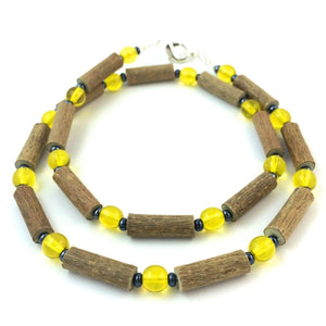 Hazelwood Yellow & Hematite - 16 Necklace - Hazelwood Jewelry